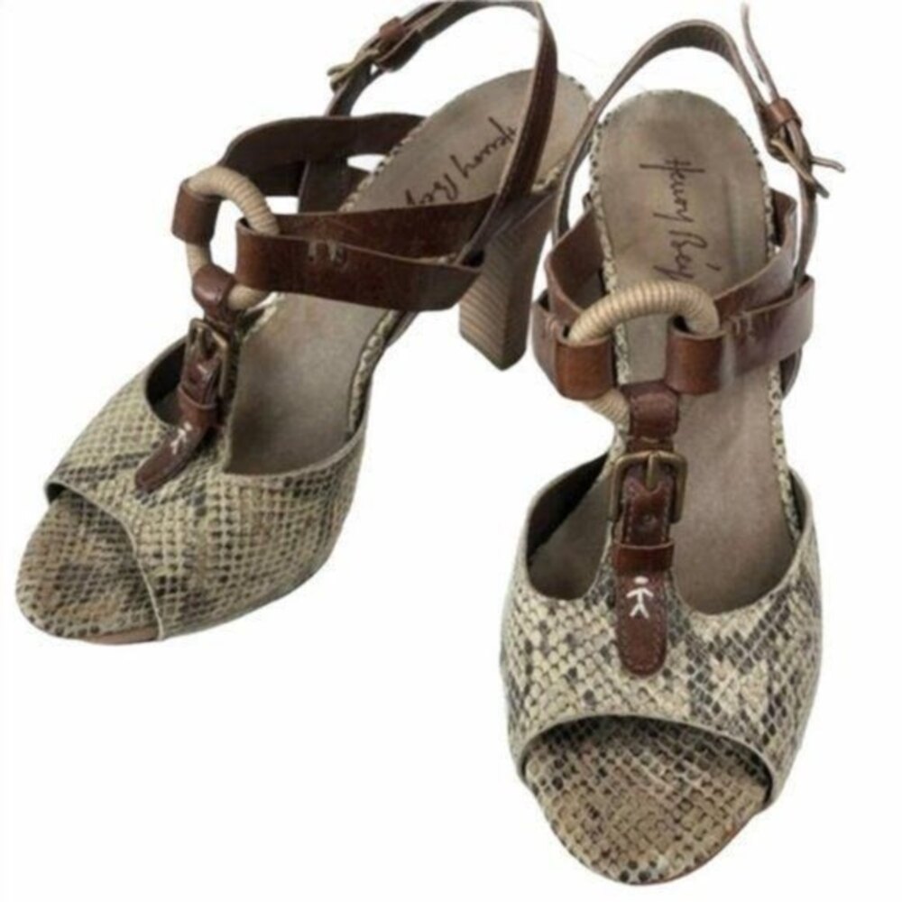 Henry Beguelin Snakeskin Leather Platform Heel 8.5